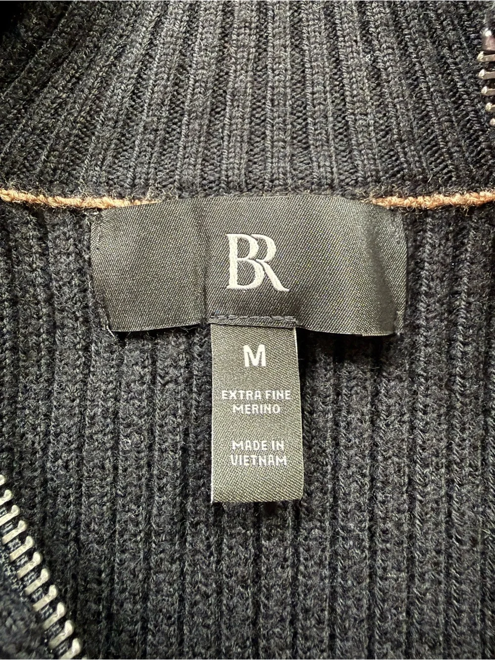 Men’s Banana Republic Black Sante Merino Sweater Jacket Size M